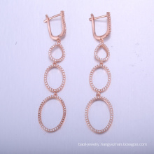 unique jewelry findings long sexy earrings with rose plated